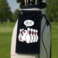 Help Penguin Bowling Pin Golf Towel thumb 2