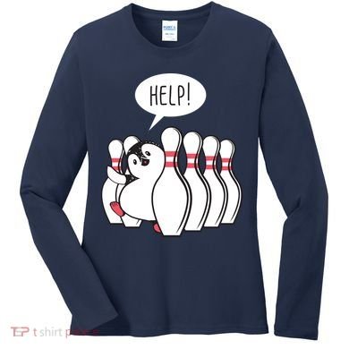 Help Penguin Bowling Pin Women's Long Sleeve Shirt