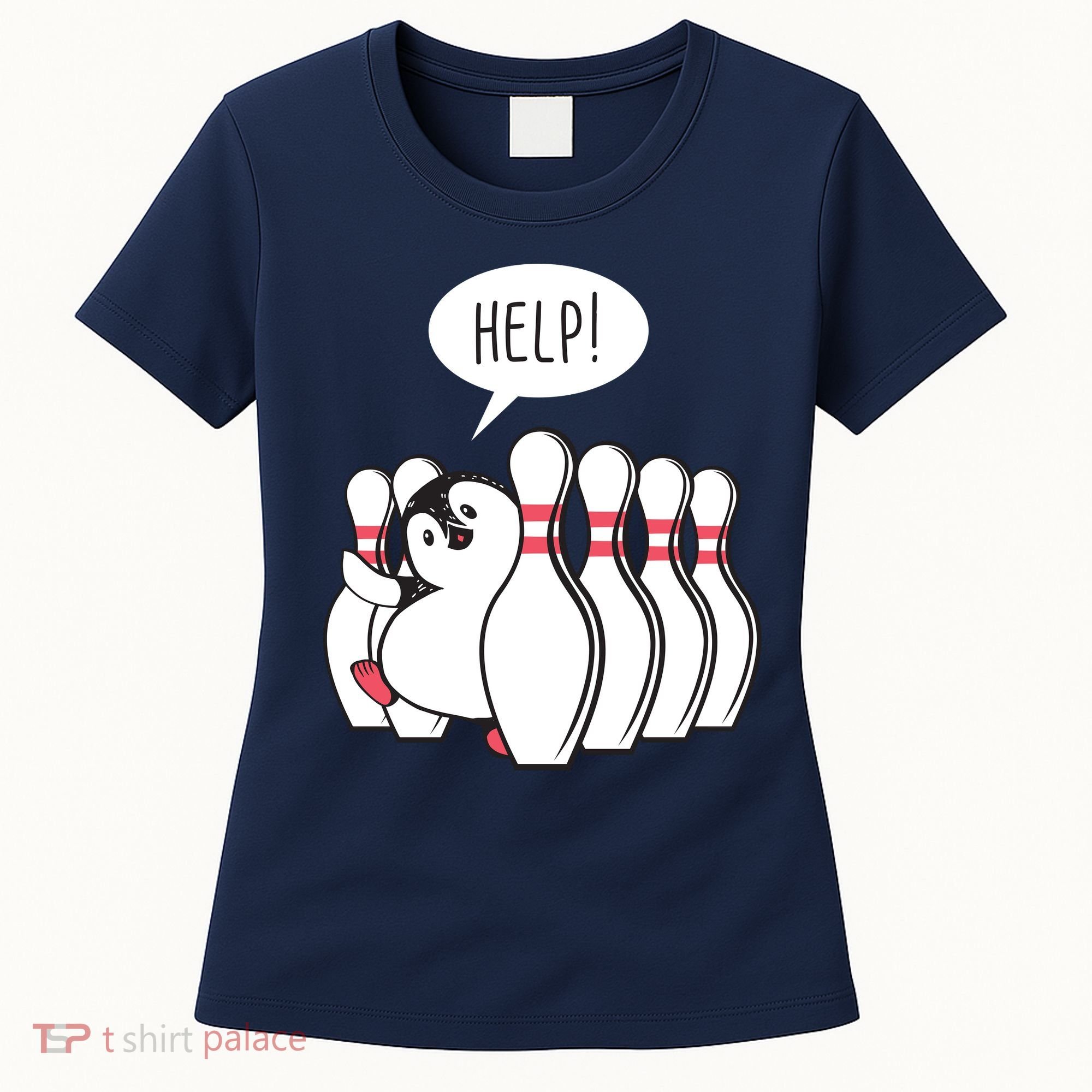 Help Penguin Bowling Pin Women's T-Shirt
