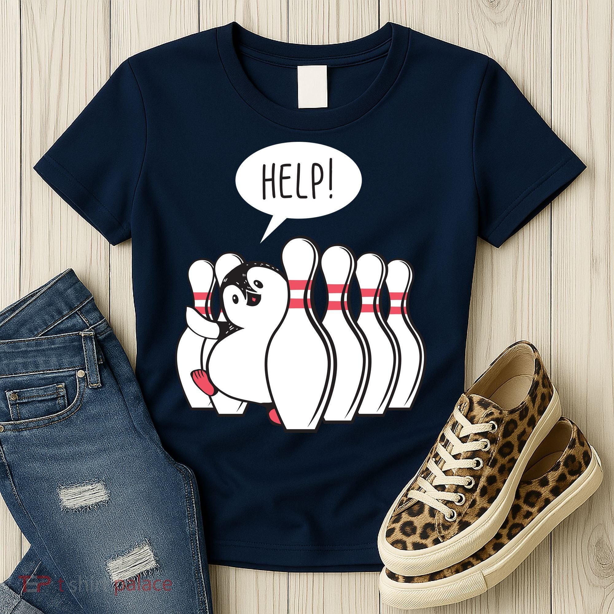 Help Penguin Bowling Pin Women's T-Shirt