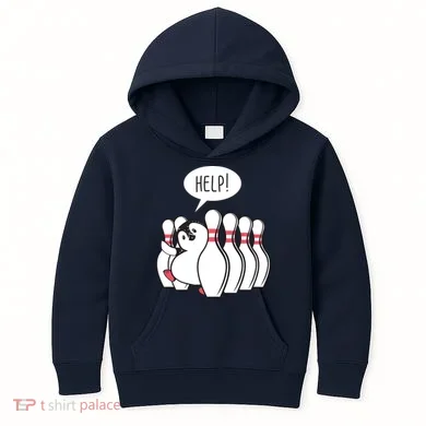 Help Penguin Bowling Pin Kids Hoodie