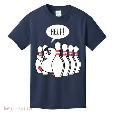 Help Penguin Bowling Pin Kids T-Shirt