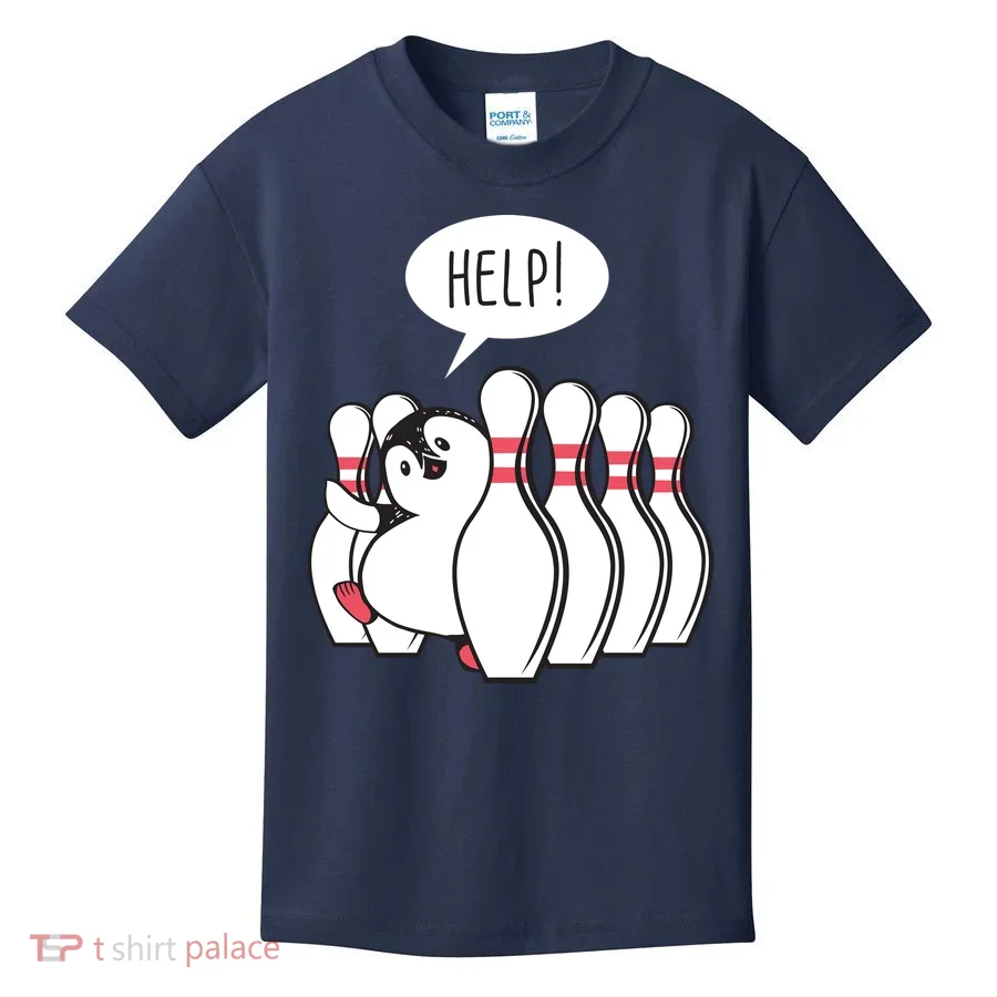 Help Penguin Bowling Pin Kids T-Shirt