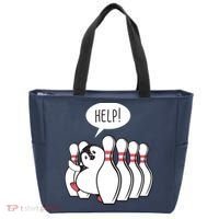 Help Penguin Bowling Pin Tote Bag thumb 0