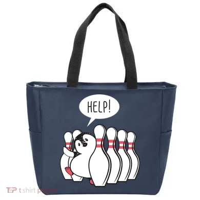 Help Penguin Bowling Pin Tote Bag