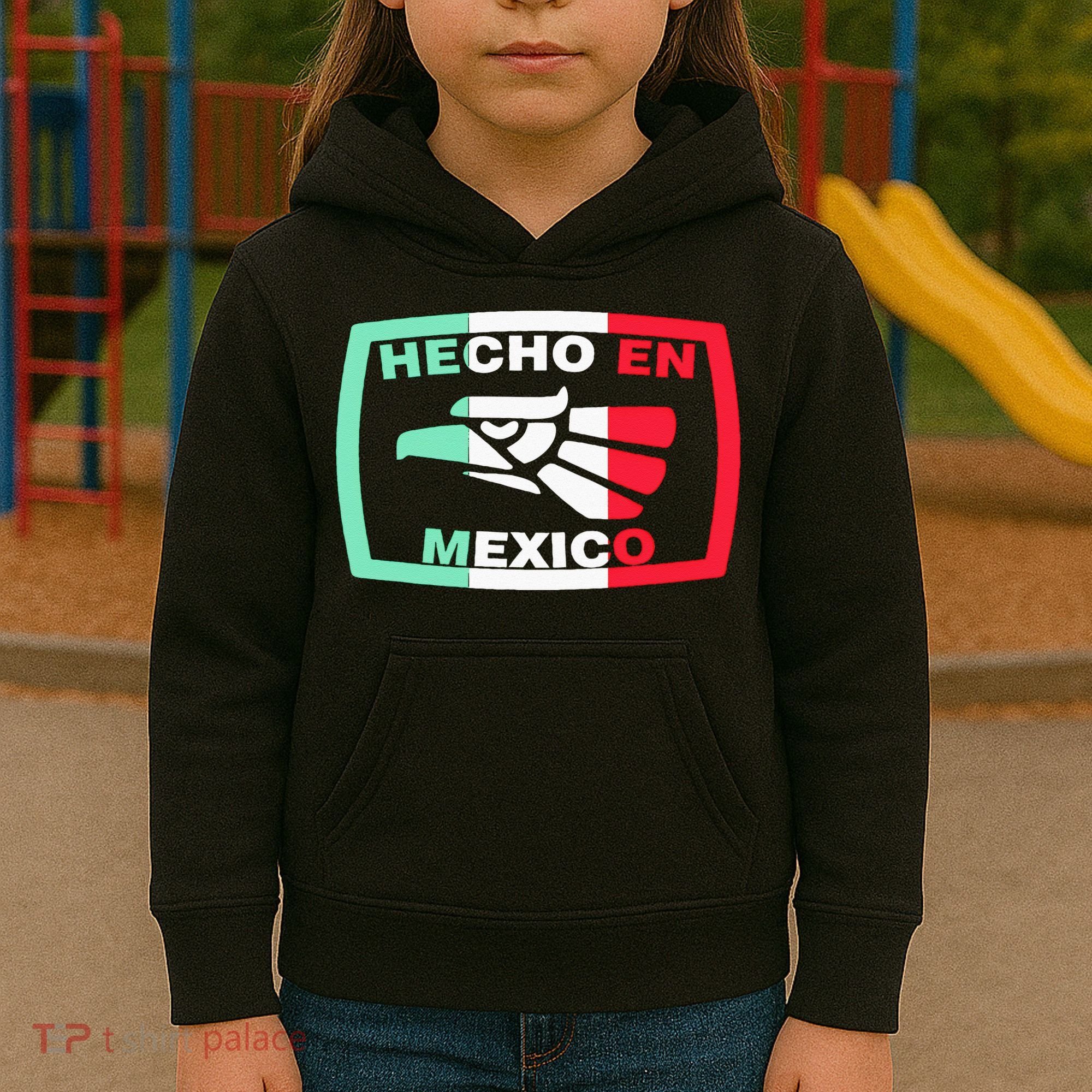 Hecho En Mexico Eagle Mexican Independence Day Kids Hoodie