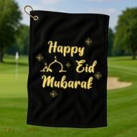 Happy Eid Mubarak Celebration Golf Towel thumb 1