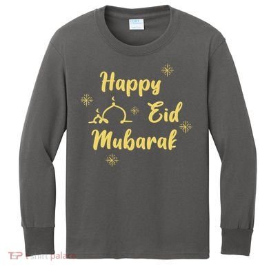Happy Eid Mubarak Celebration Kids Long Sleeve Shirt