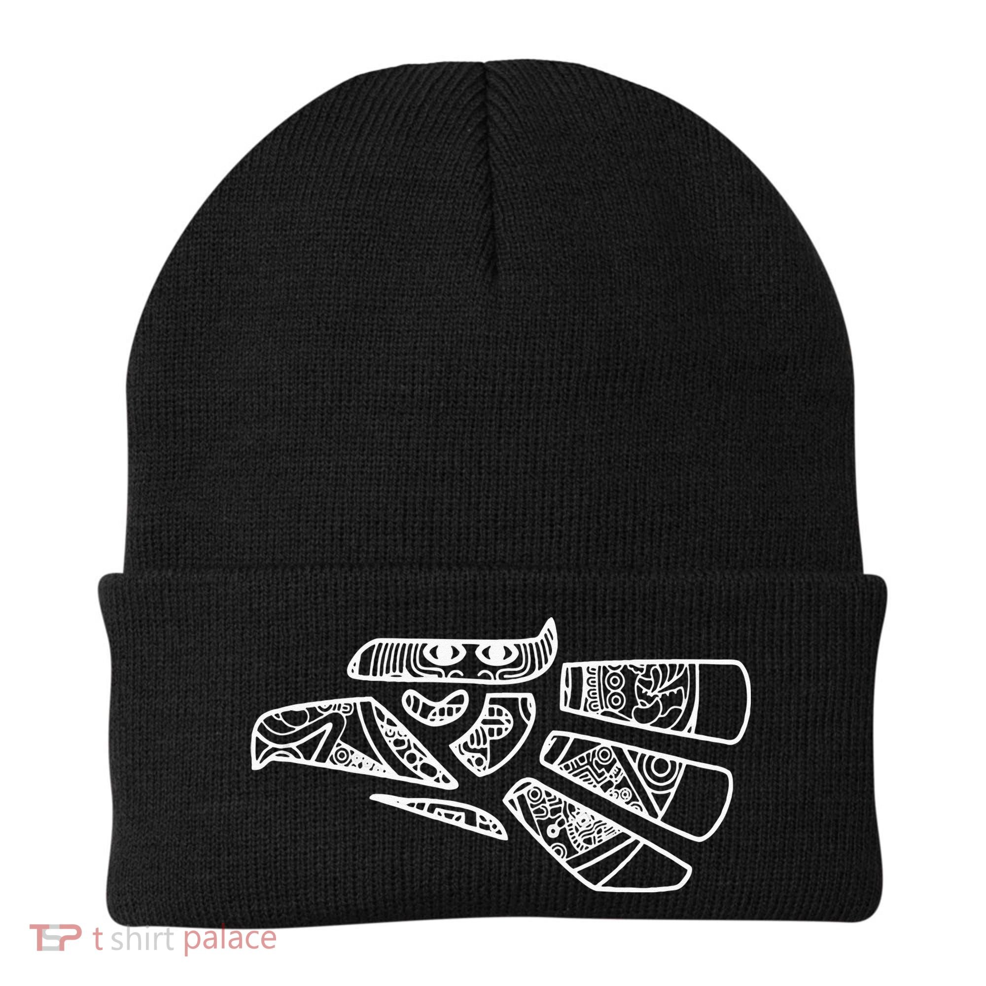 Hecho En Mexico Aztec Calendar Mexican Eagle Beanie