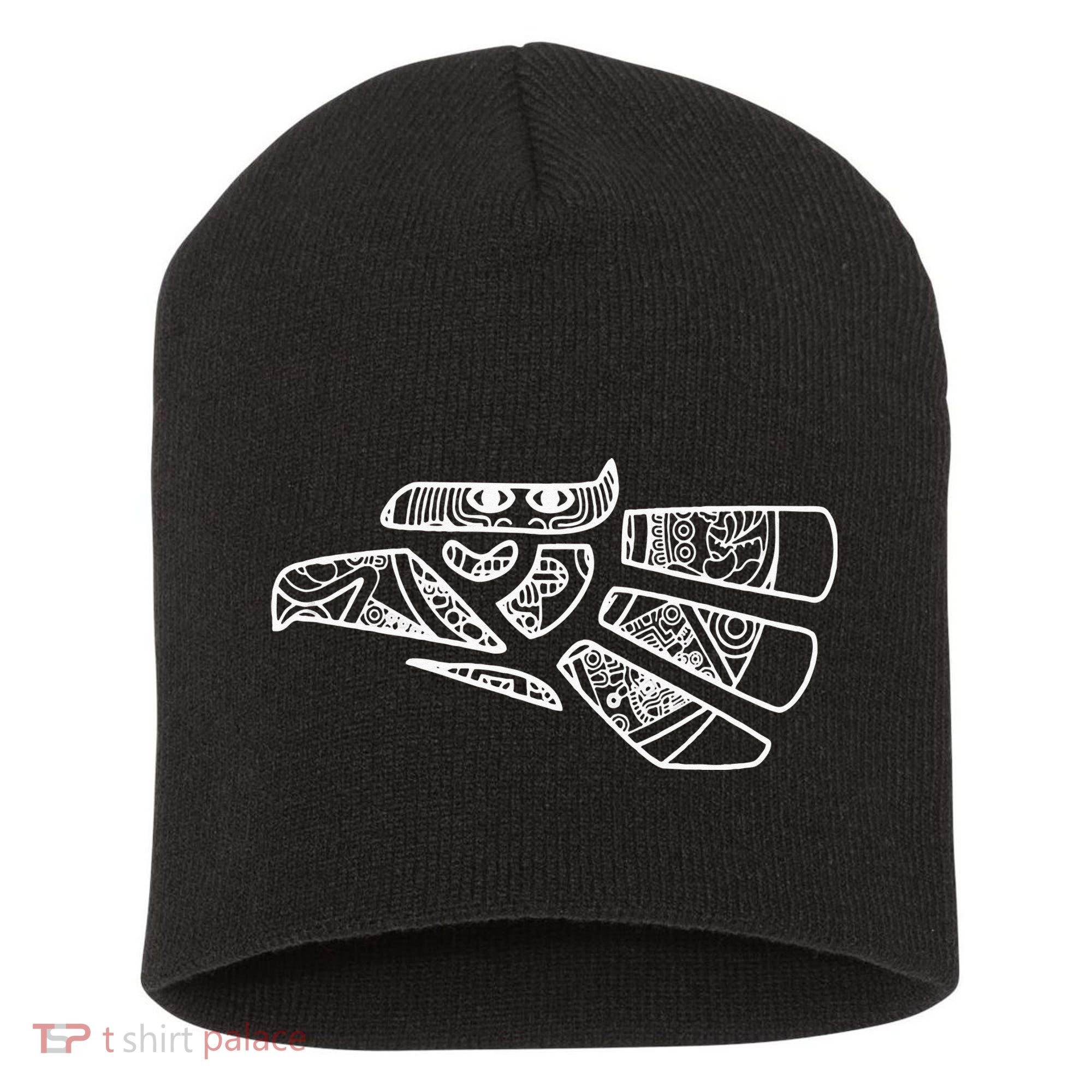 Hecho En Mexico Aztec Calendar Mexican Eagle Short Acrylic Beanie