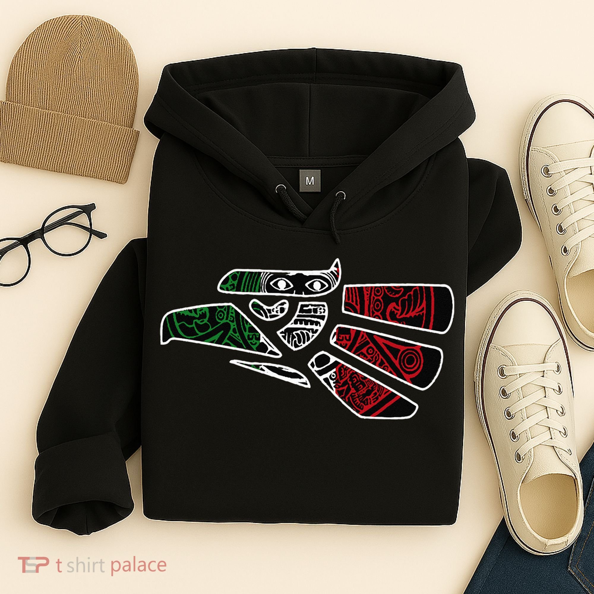 Hecho En Mexico Aztec Calendar Mexican Eagle Hoodie