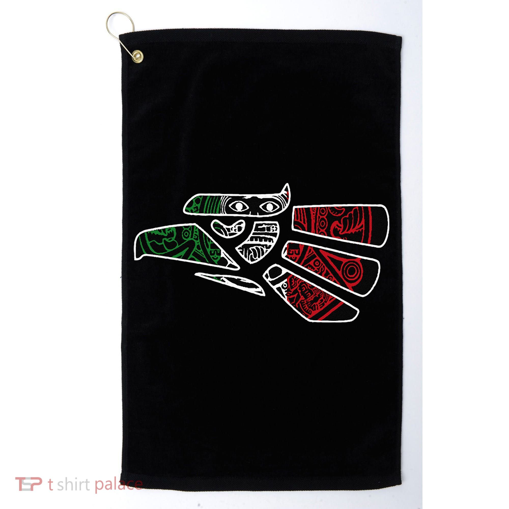 Hecho En Mexico Aztec Calendar Mexican Eagle Golf Towel