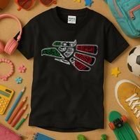 Hecho En Mexico Aztec Calendar Mexican Eagle Kids T-Shirt thumb 3