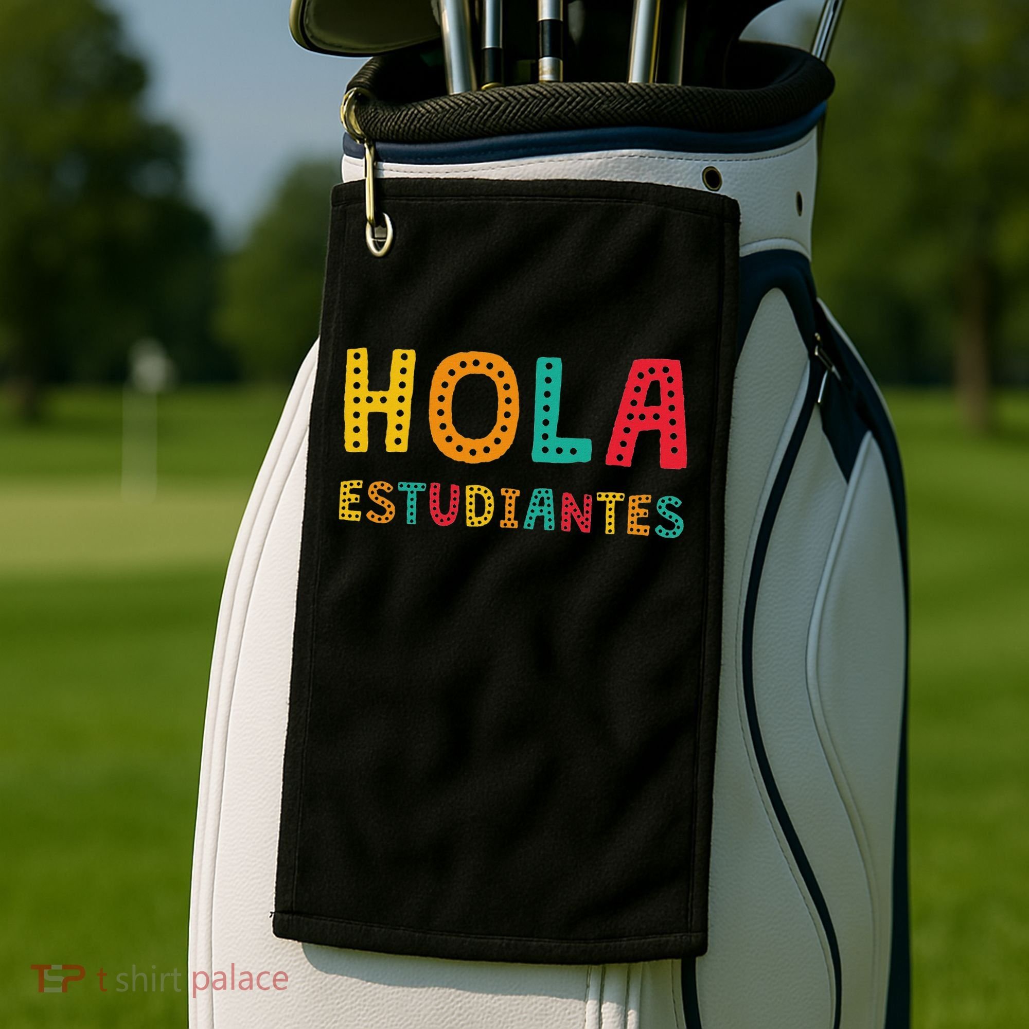 Hola Estudiantes, Maestra Back To School Spanish Teacher Golf Towel