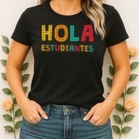 Hola Estudiantes, Maestra Back To School Spanish Teacher Women's T-Shirt thumb 2