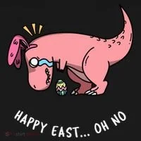 Happy Easter Oh No Funny TRex Egg Hunt Doggie Tank thumb 4