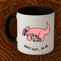 Happy Easter Oh No Funny TRex Egg Hunt Coffee Mug thumb 2