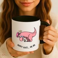 Happy Easter Oh No Funny TRex Egg Hunt Coffee Mug thumb 3