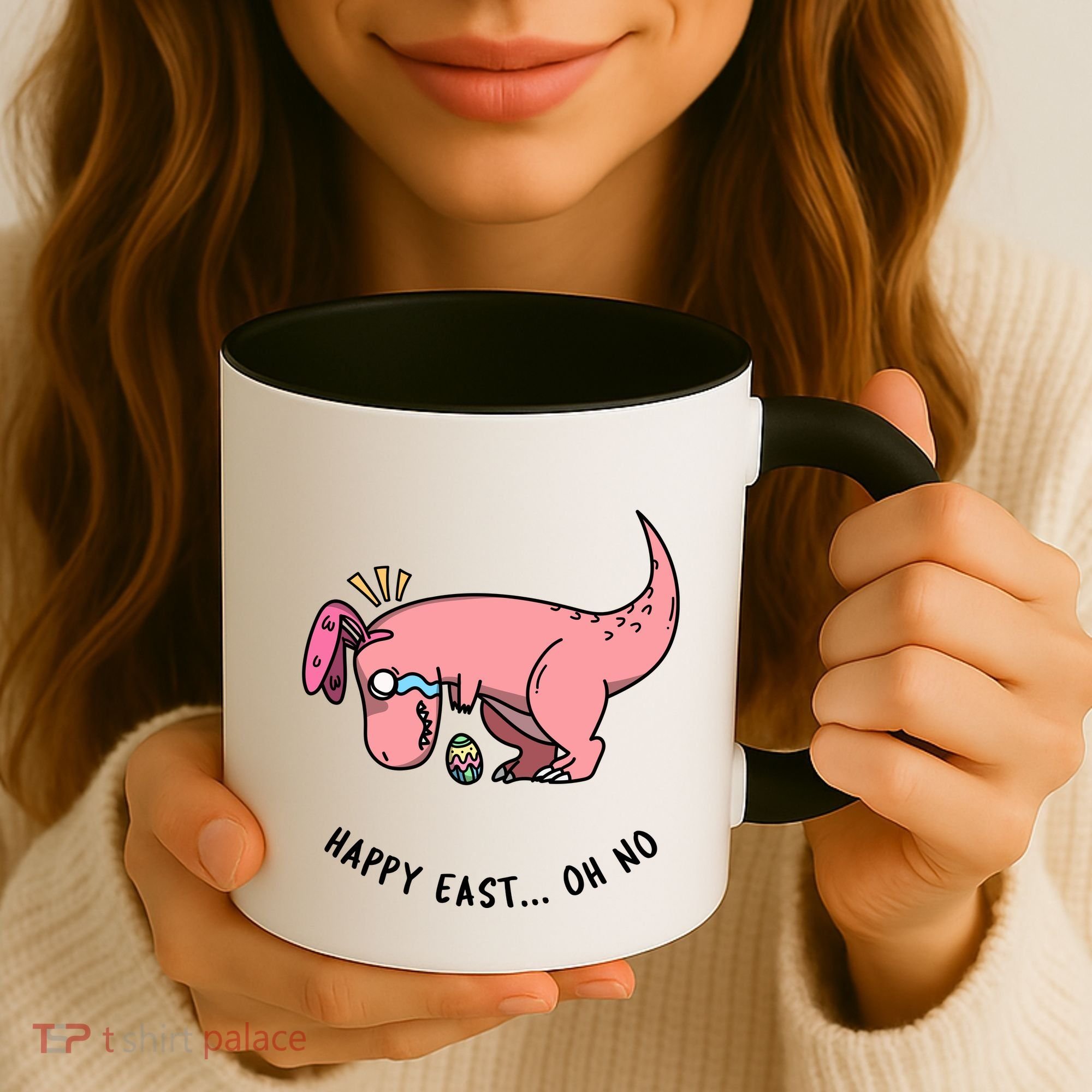 Happy Easter Oh No Funny TRex Egg Hunt Coffee Mug