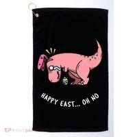Happy Easter Oh No Funny TRex Egg Hunt Golf Towel thumb 0
