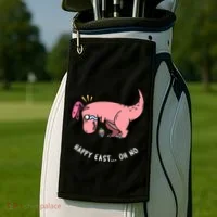 Happy Easter Oh No Funny TRex Egg Hunt Golf Towel thumb 2