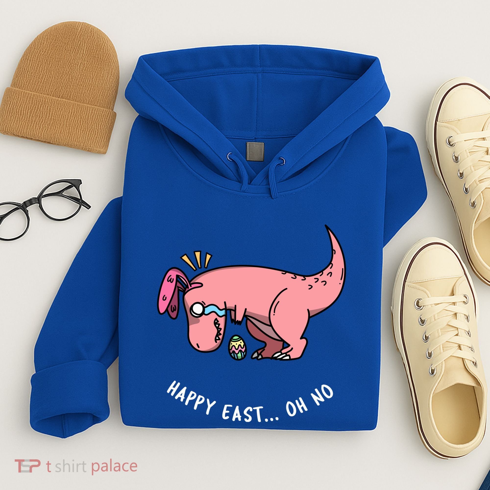 Happy Easter Oh No Funny TRex Egg Hunt Hoodie