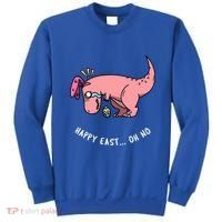 Happy Easter Oh No Funny TRex Egg Hunt Sweatshirt thumb 0