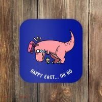 Happy Easter Oh No Funny TRex Egg Hunt Coaster thumb 0