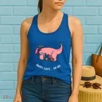 Happy Easter Oh No Funny TRex Egg Hunt Women's Tank Top thumb 2