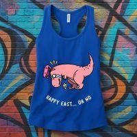 Happy Easter Oh No Funny TRex Egg Hunt Women's Tank Top thumb 3