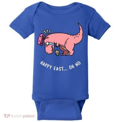 Happy Easter Oh No Funny TRex Egg Hunt Baby Bodysuit