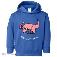 Happy Easter Oh No Funny TRex Egg Hunt Toddler Hoodie thumb 0