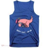 Happy Easter Oh No Funny TRex Egg Hunt Tank Top thumb 0