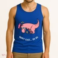 Happy Easter Oh No Funny TRex Egg Hunt Tank Top thumb 3