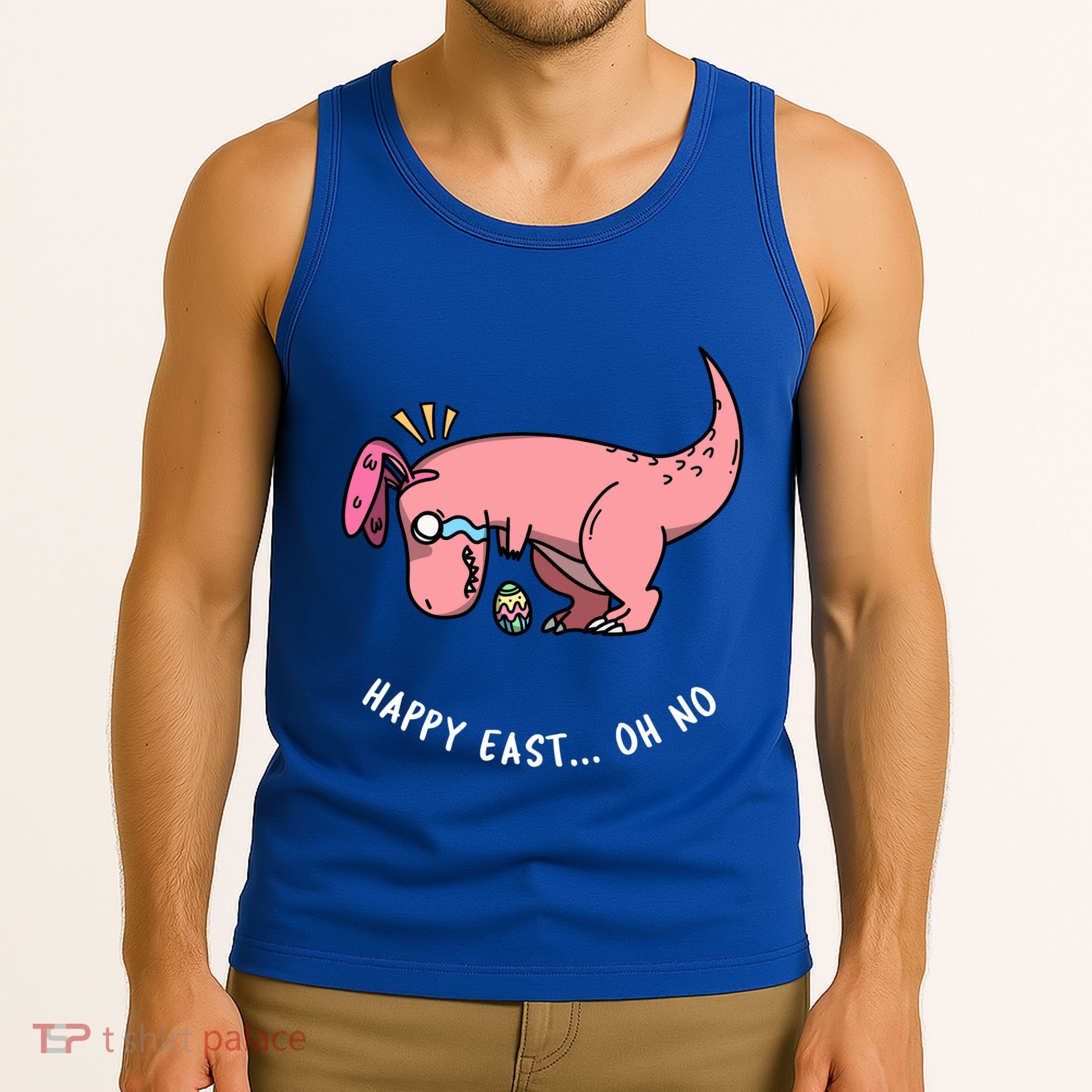 Happy Easter Oh No Funny TRex Egg Hunt Tank Top