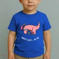 Happy Easter Oh No Funny TRex Egg Hunt Toddler T-Shirt thumb 2