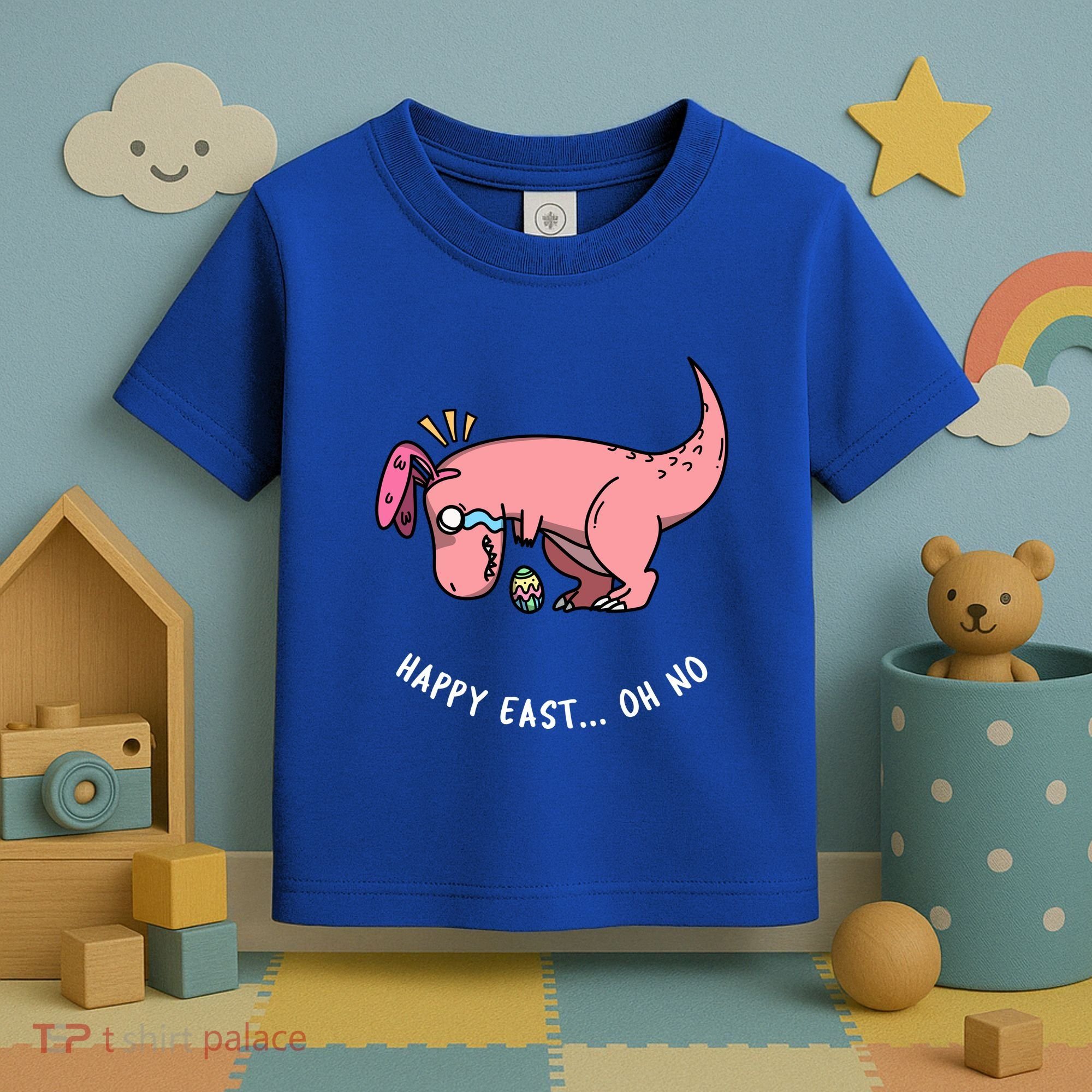 Happy Easter Oh No Funny TRex Egg Hunt Toddler T-Shirt