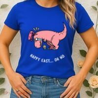 Happy Easter Oh No Funny TRex Egg Hunt Women's T-Shirt thumb 2