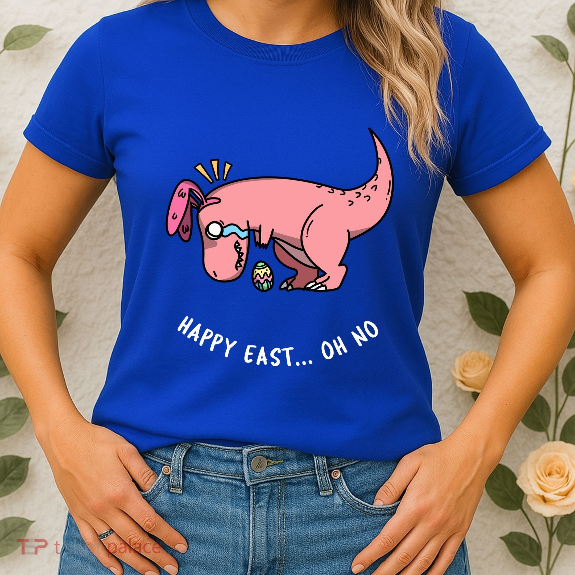 Happy Easter Oh No Funny TRex Egg Hunt Women's T-Shirt