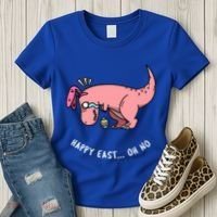 Happy Easter Oh No Funny TRex Egg Hunt Women's T-Shirt thumb 3