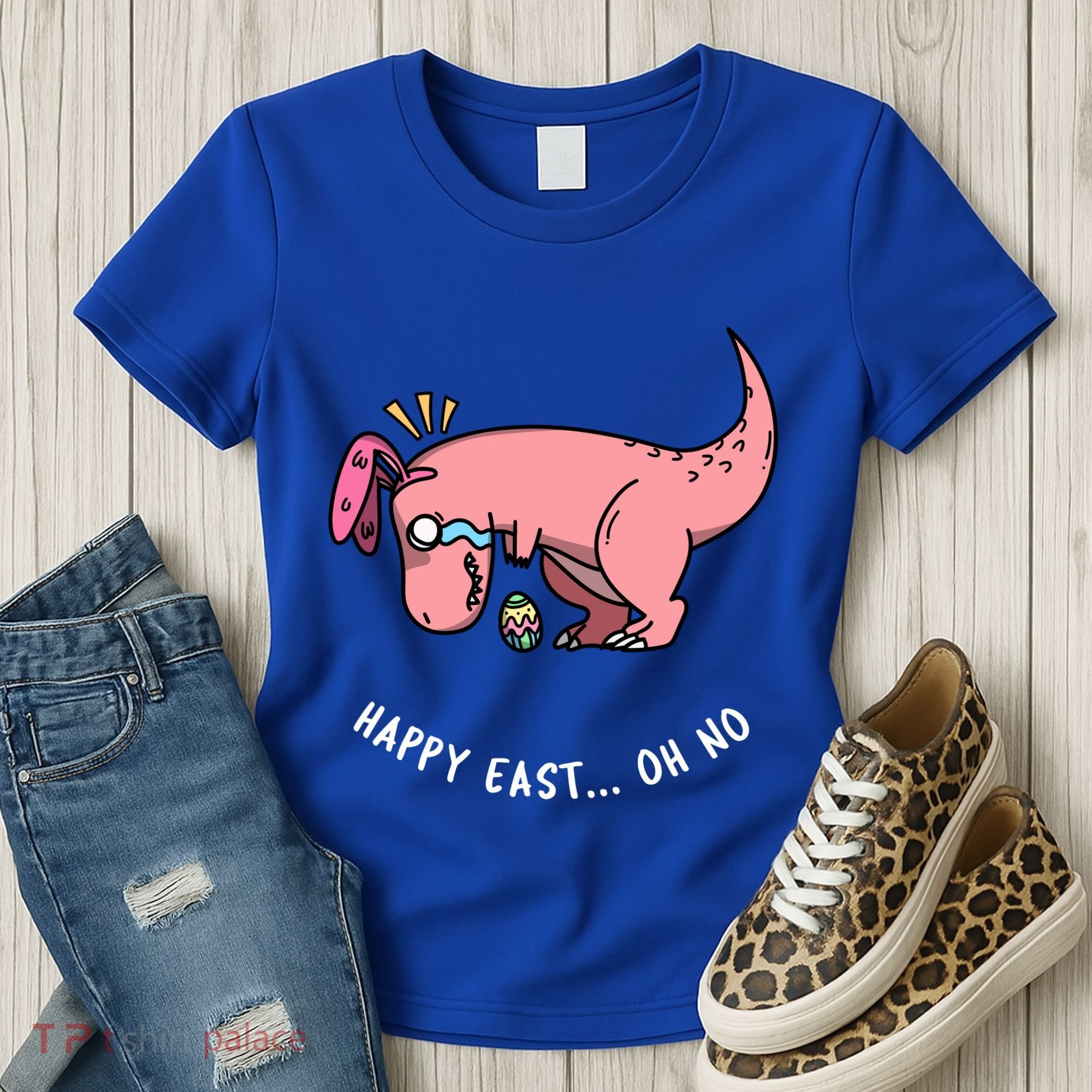 Happy Easter Oh No Funny TRex Egg Hunt Women's T-Shirt