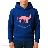 Happy Easter Oh No Funny TRex Egg Hunt Kids Hoodie thumb 4