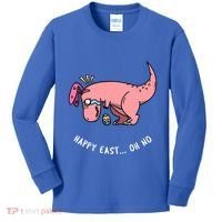 Happy Easter Oh No Funny TRex Egg Hunt Kids Long Sleeve Shirt thumb 0