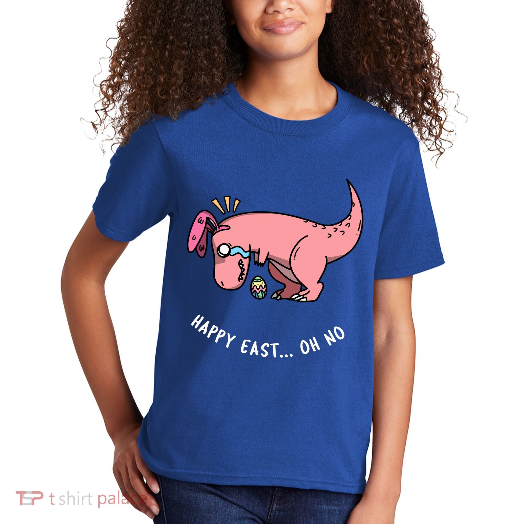 Happy Easter Oh No Funny TRex Egg Hunt Kids T-Shirt