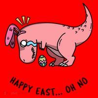 Happy Easter Oh No Funny TRex Egg Hunt Santa Hat thumb 1