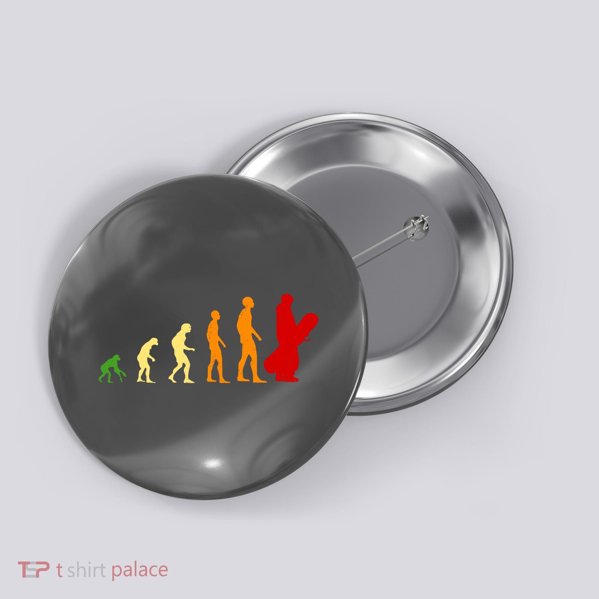 Human Evolution Of Snowboarding Button