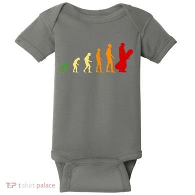 Human Evolution Of Snowboarding Baby Bodysuit