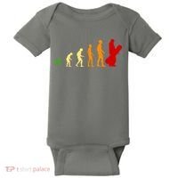 Human Evolution Of Snowboarding Baby Bodysuit thumb 0