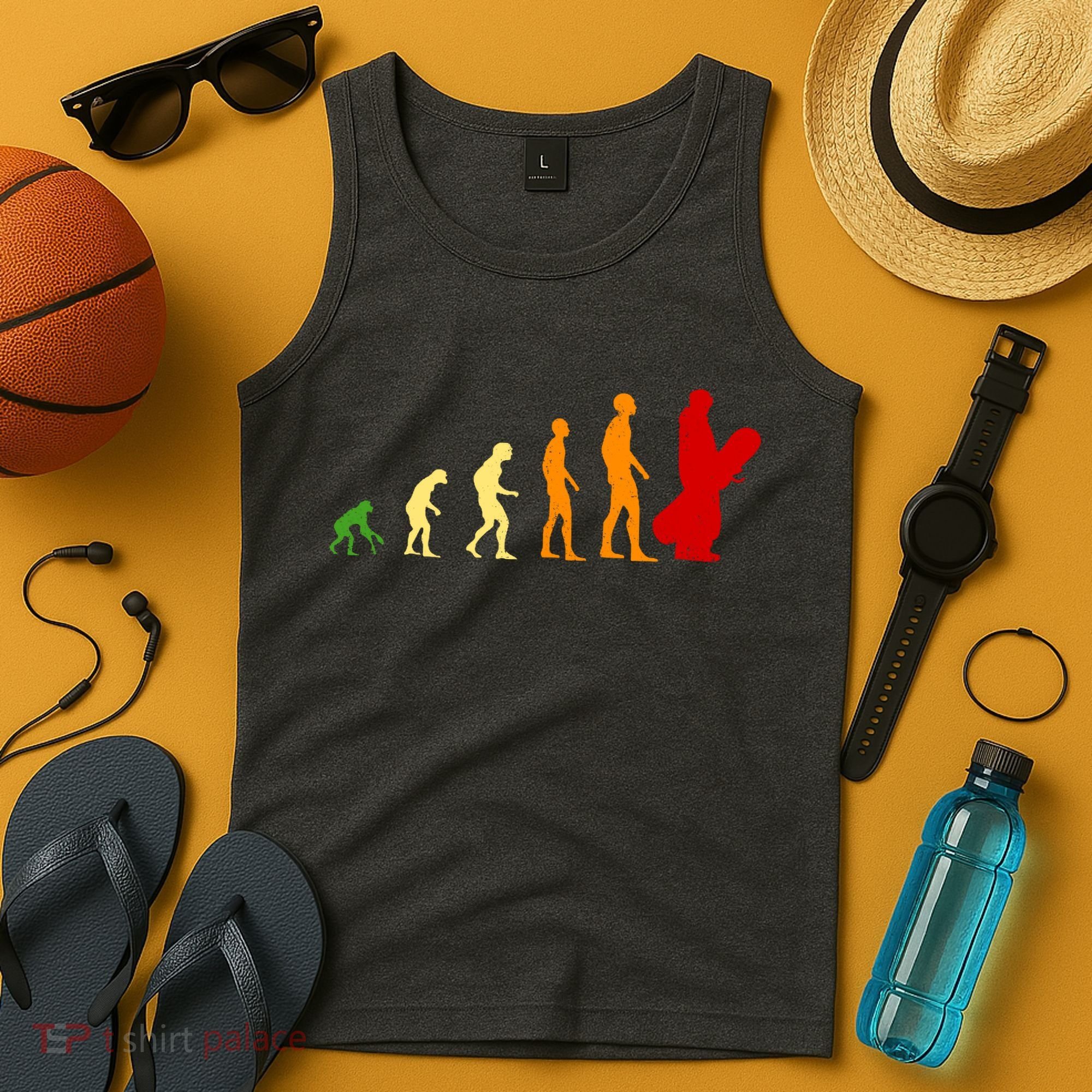 Human Evolution Of Snowboarding Tank Top
