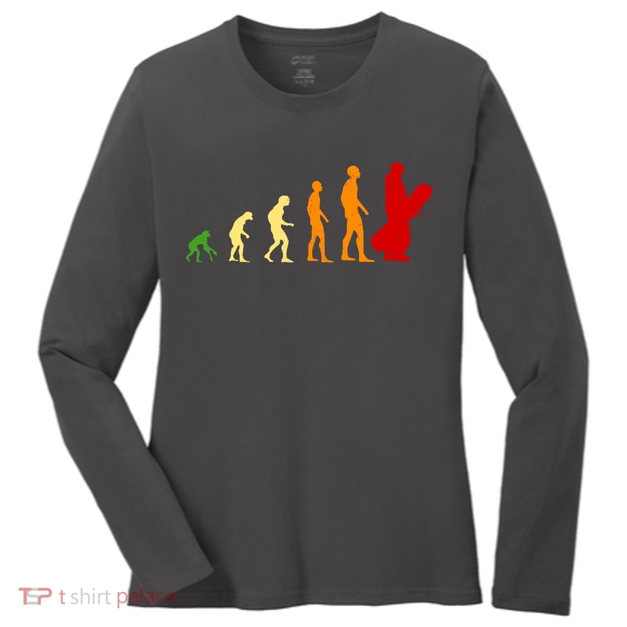Human Evolution Of Snowboarding Women's Long Sleeve Shirt